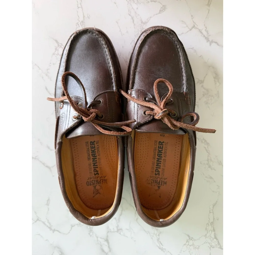 MEPHISTO Hurrikan Spinnaker Boat Shoes Loafers 10.5 US Mens Brown Leather